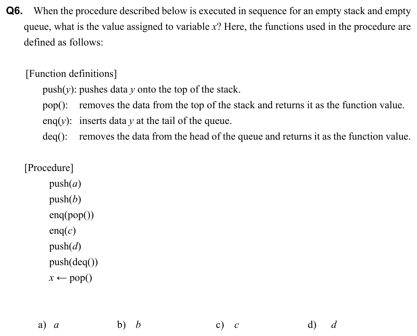 Question 6